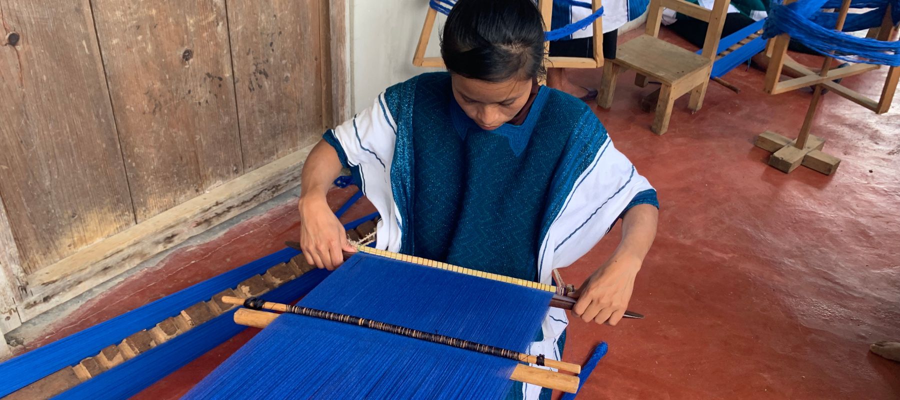 Artisan from Chiapas on the backstrap loom