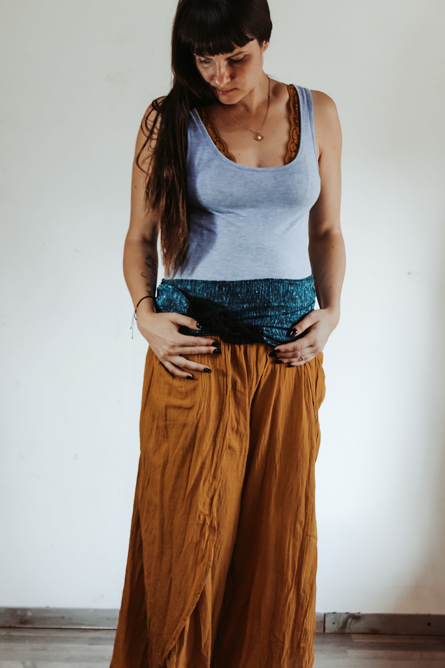 Mexikanische Light Faja "Cenote" stützender Bauchgürtel, Wärmegürtel handgewebt