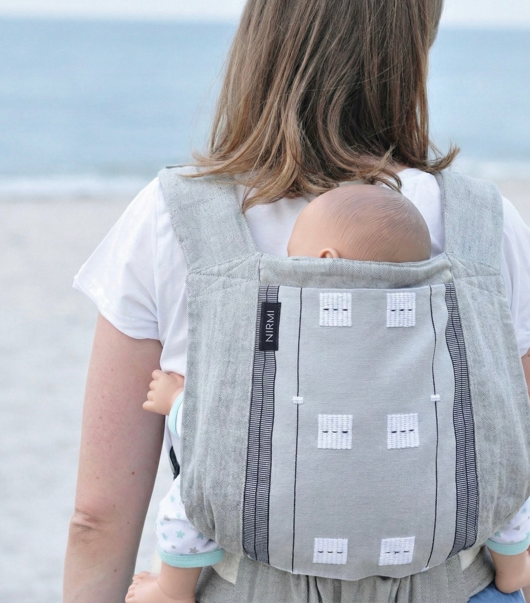 NIRMI Babytrage aus Leinen & Wolle, mit Patch Xchup Loxa (Mexiko)